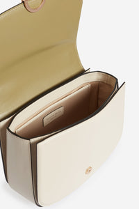 Romy large leather flap bag - Pistachio