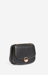 Grand sac à rabat Romy en cuir - Noir