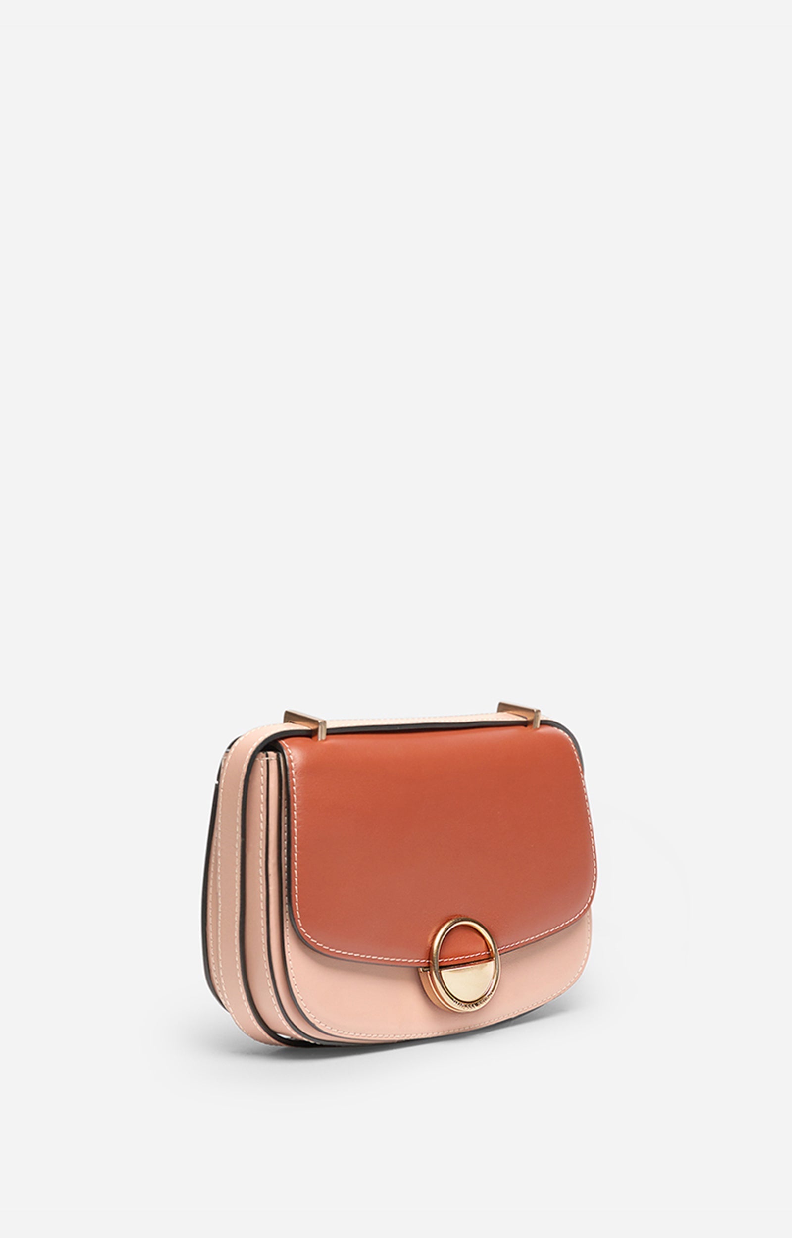 Petit sac à rabat Romy en cuir - Rouille