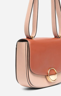 Petit sac à rabat Romy en cuir - Rouille