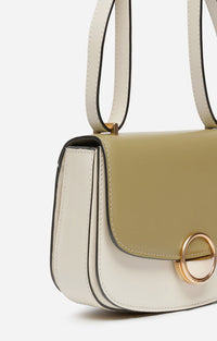 Petit sac à rabat Romy en cuir - Pistache