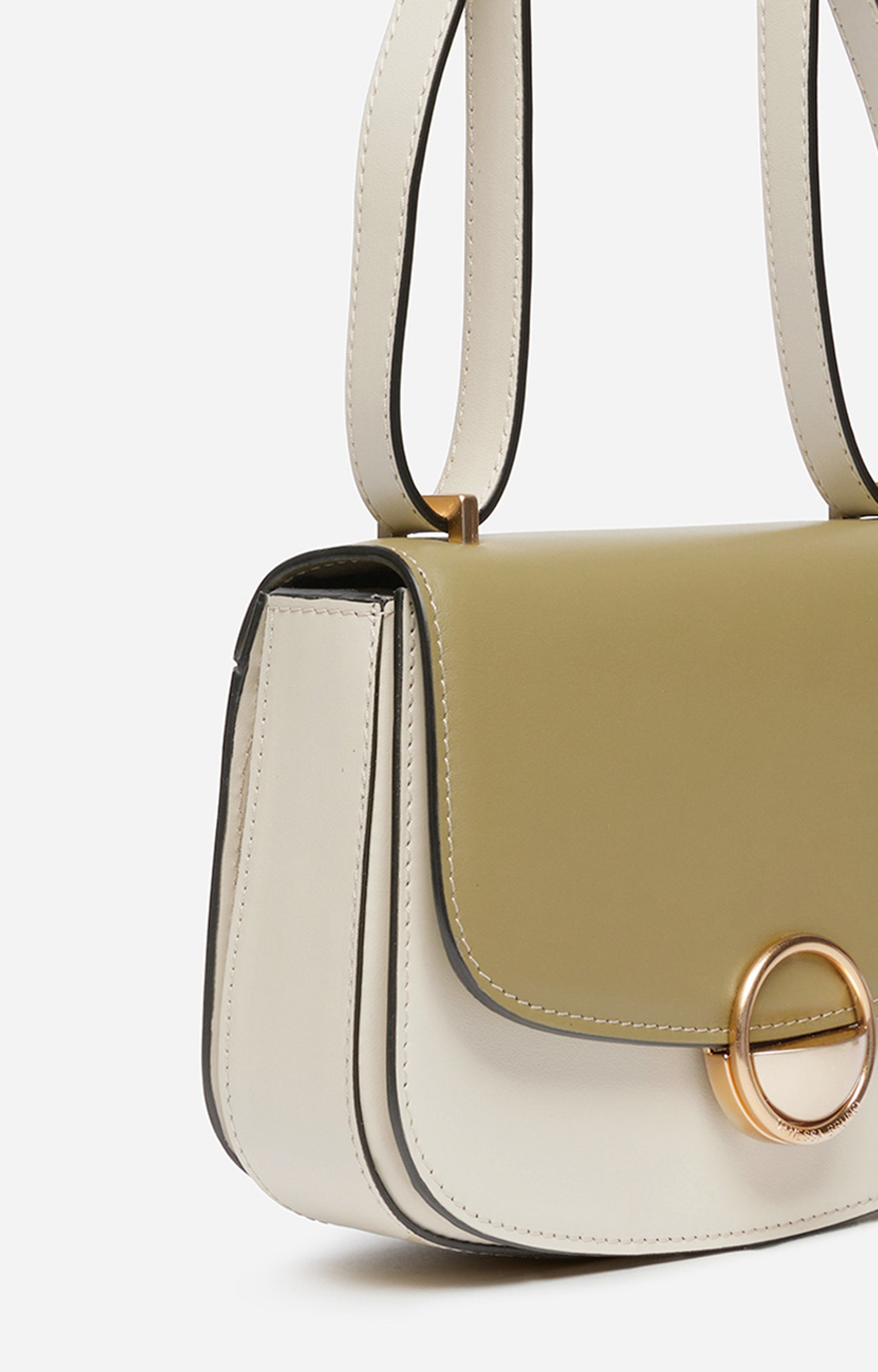 Petit sac à rabat Romy en cuir - Pistache