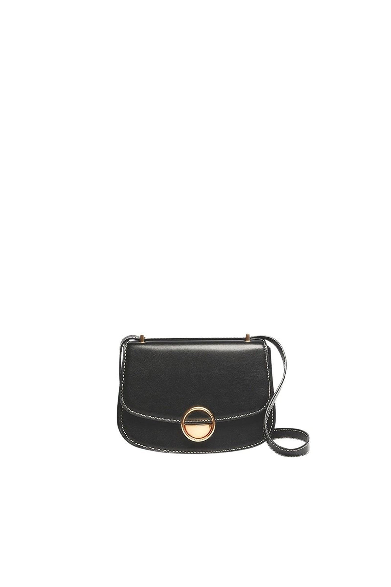 Petit sac à rabat Romy en cuir - Noir