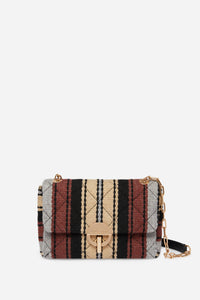 1 QTY NEW // MULTICO/BISCUIT / Sac Moon en Laine - MULTICO/BISCUIT