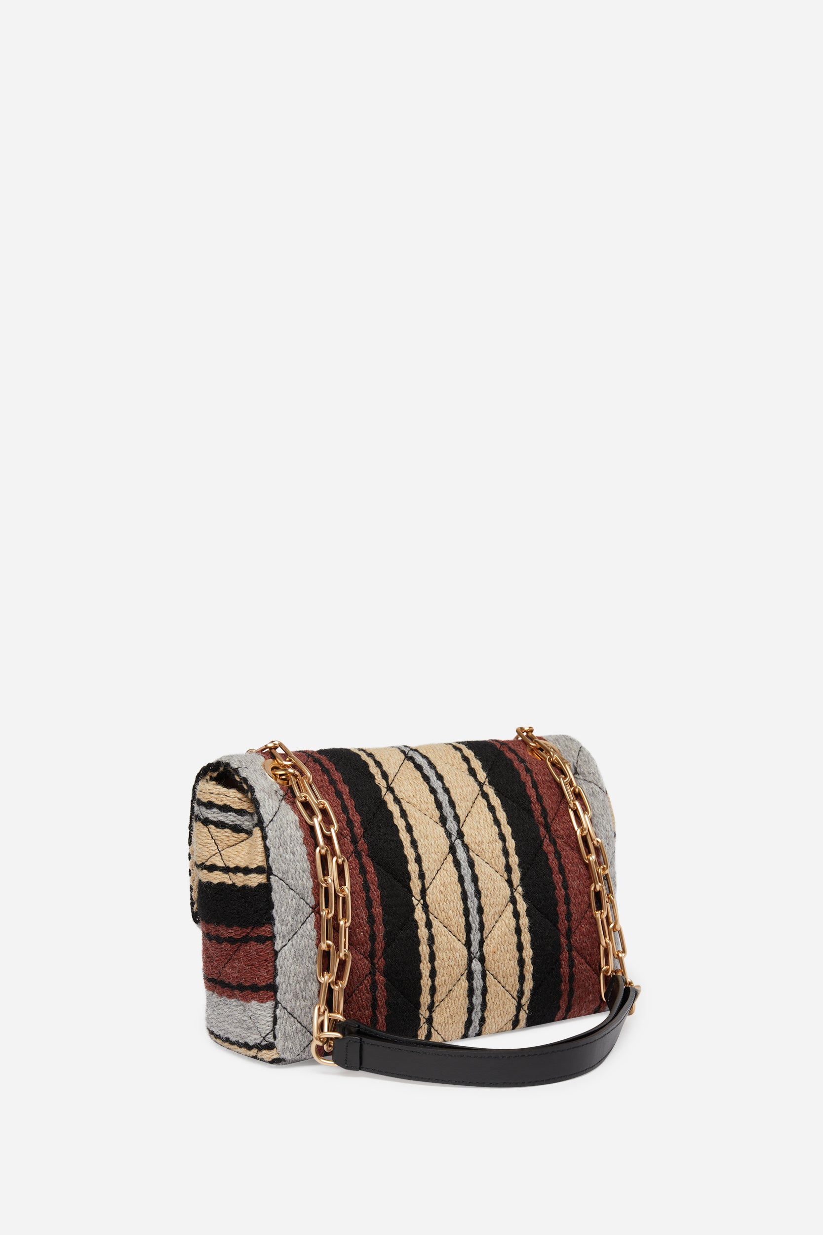 1 QTY NEW // MULTICO/BISCUIT / Sac Moon en Laine - MULTICO/BISCUIT