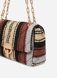 1 QTY NEW // MULTICO/BISCUIT / Sac Moon en Laine - MULTICO/BISCUIT