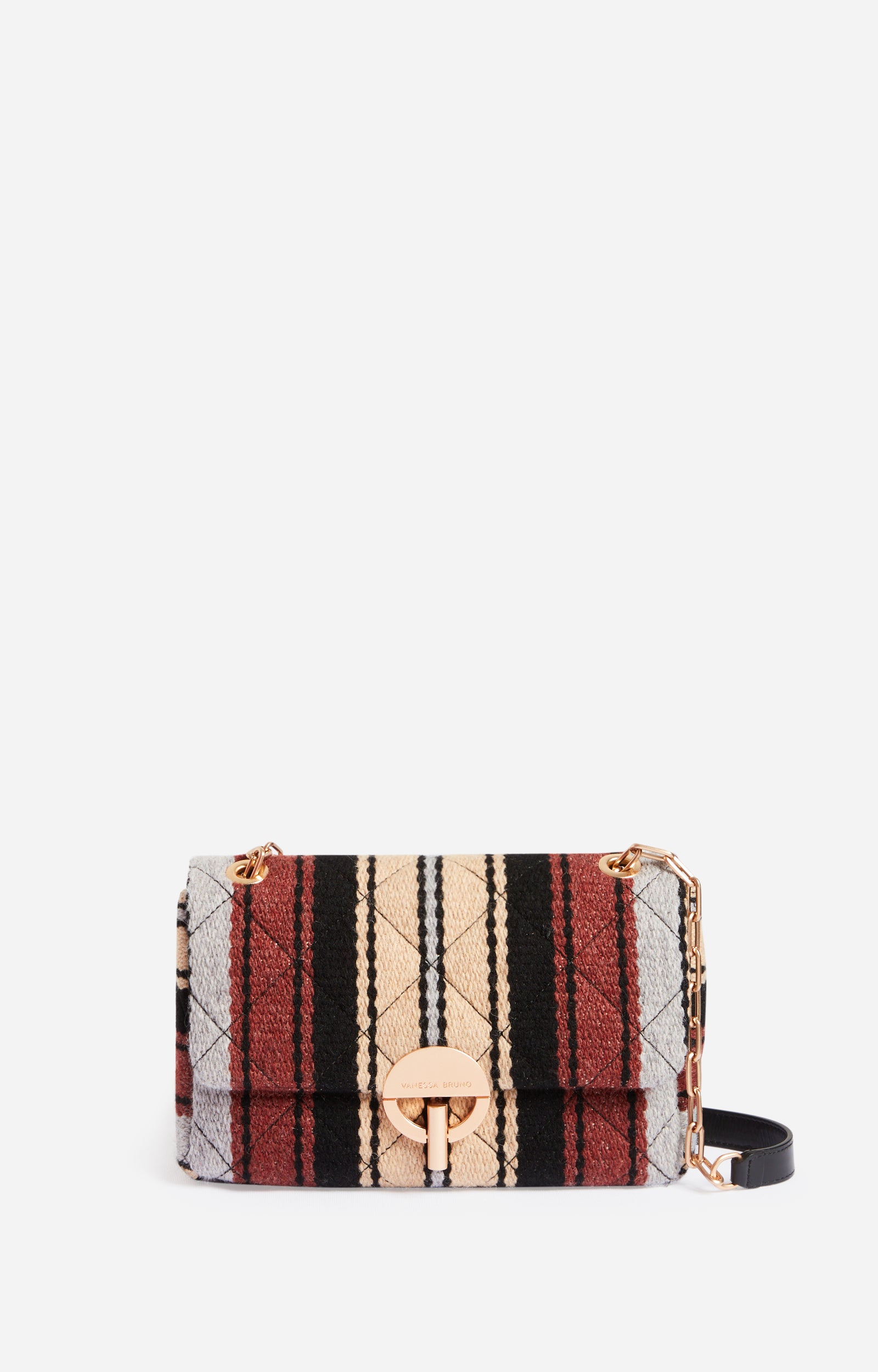 1 QTY NEW // MULTICO/BISCUIT / Sac Moon en Laine - MULTICO/BISCUIT