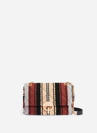 1 QTY NEW // MULTICO/BISCUIT / Sac Moon en Laine - MULTICO/BISCUIT
