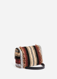 1 QTY NEW // MULTICO/BISCUIT / Sac Moon en Laine - MULTICO/BISCUIT