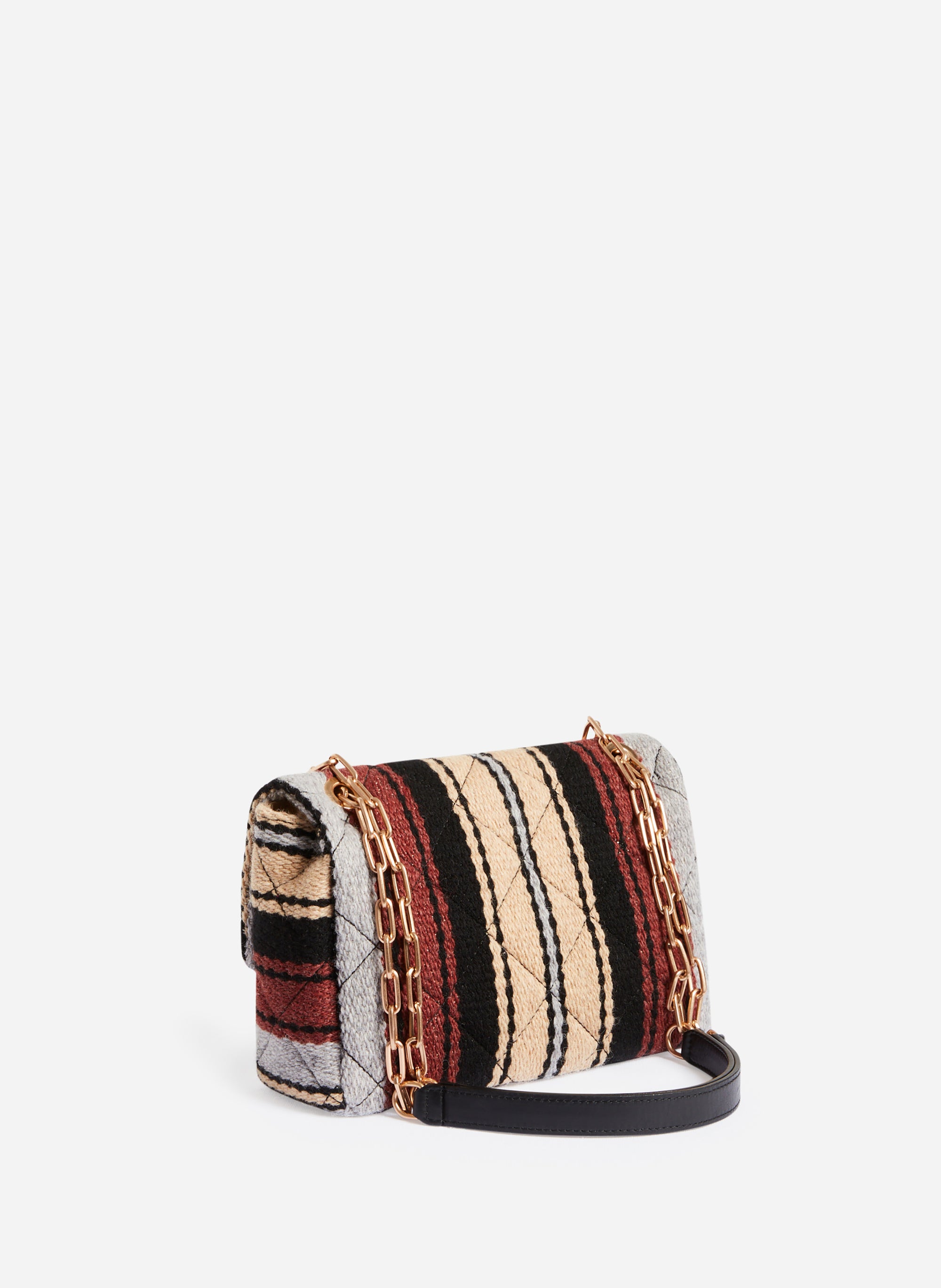 1 QTY NEW // MULTICO/BISCUIT / Sac Moon en Laine - MULTICO/BISCUIT