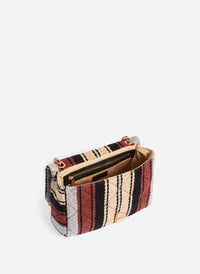 1 QTY NEW // MULTICO/BISCUIT / Sac Moon en Laine - MULTICO/BISCUIT