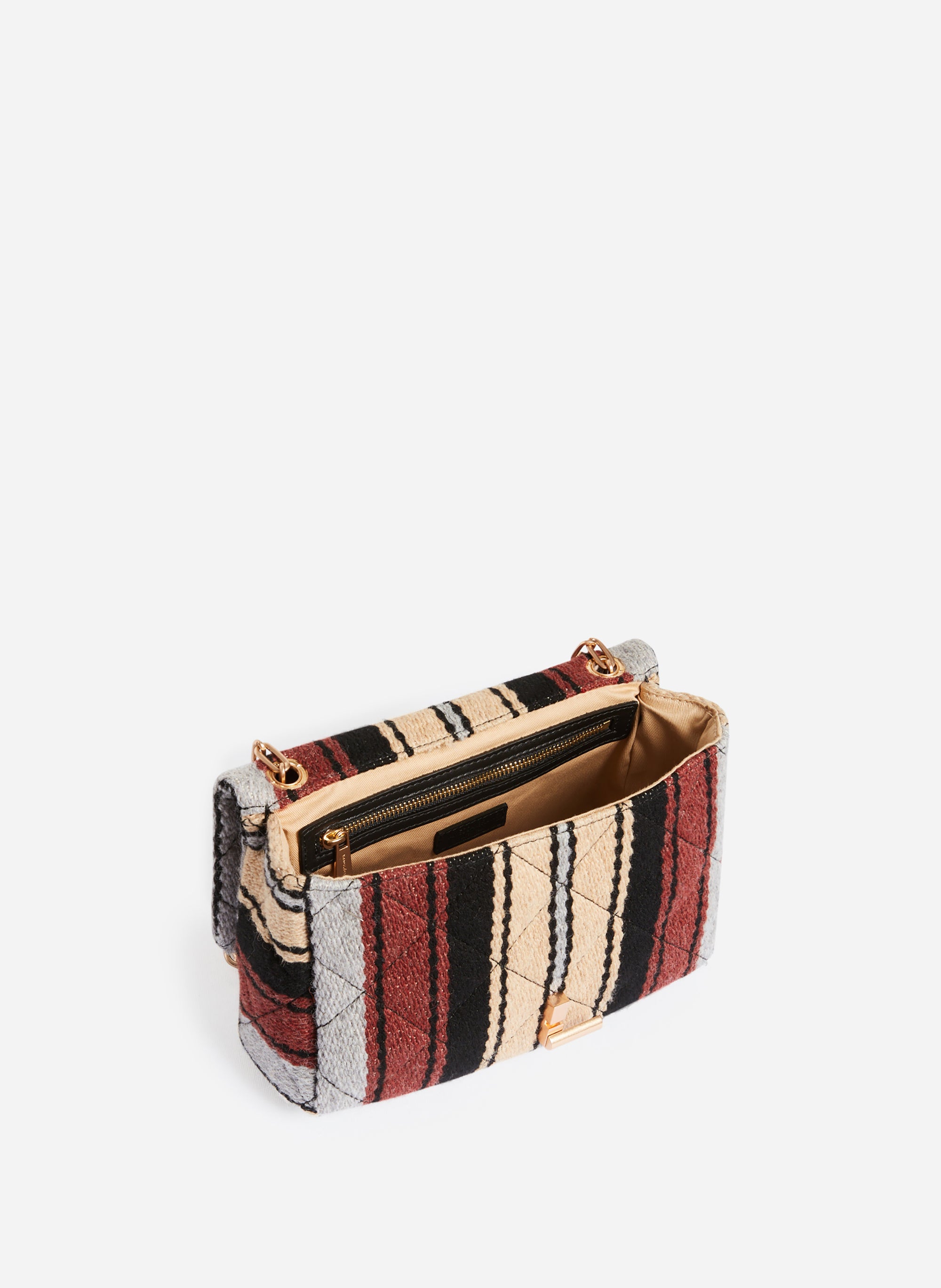 1 QTY NEW // MULTICO/BISCUIT / Sac Moon en Laine - MULTICO/BISCUIT