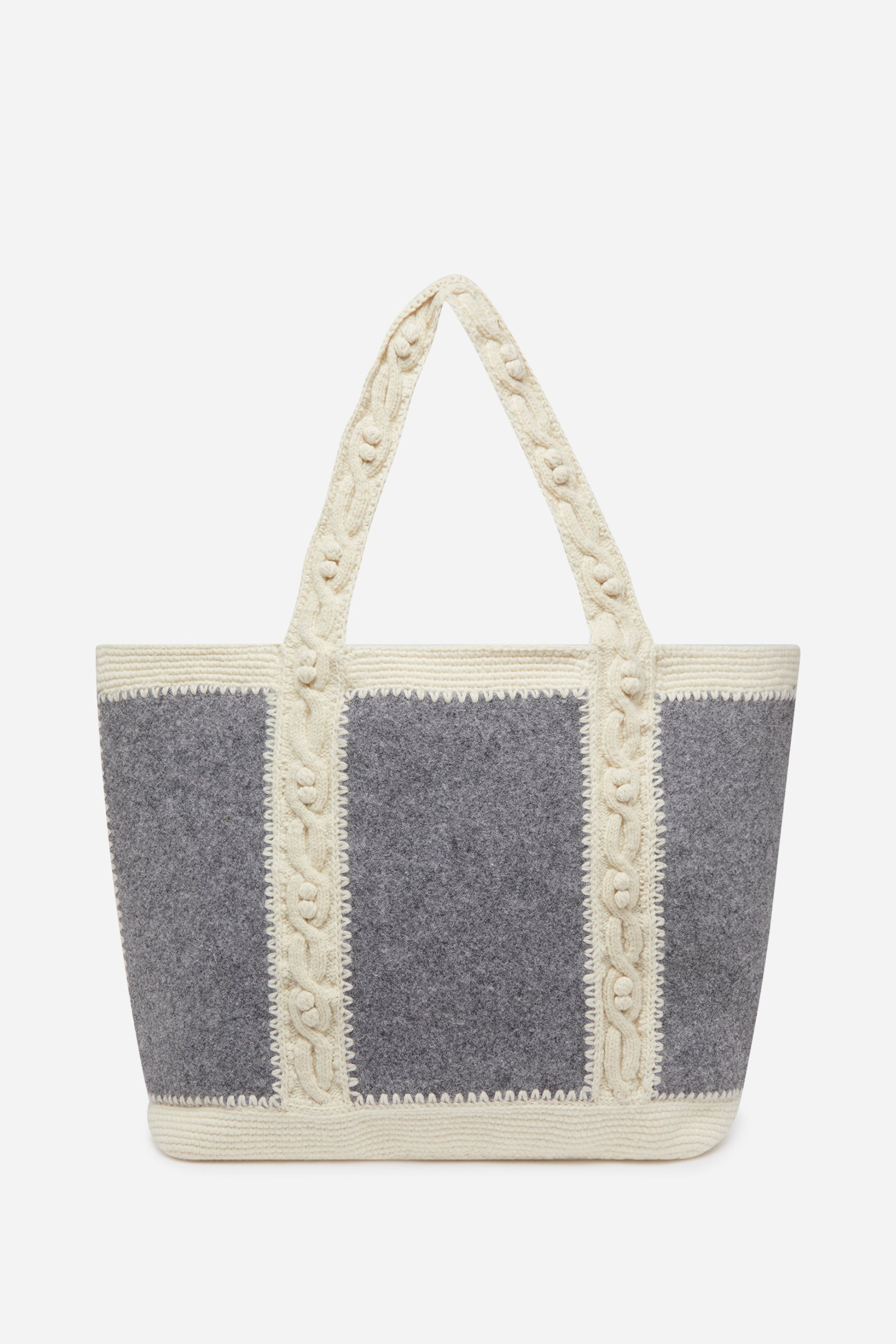 3 QTY NEW // GRIS / Cabas L en Feutre - GRIS