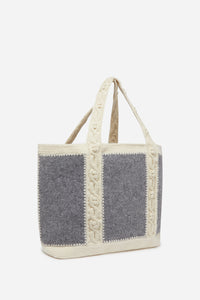 3 QTY NEW // GRIS / Cabas L en Feutre - GRIS