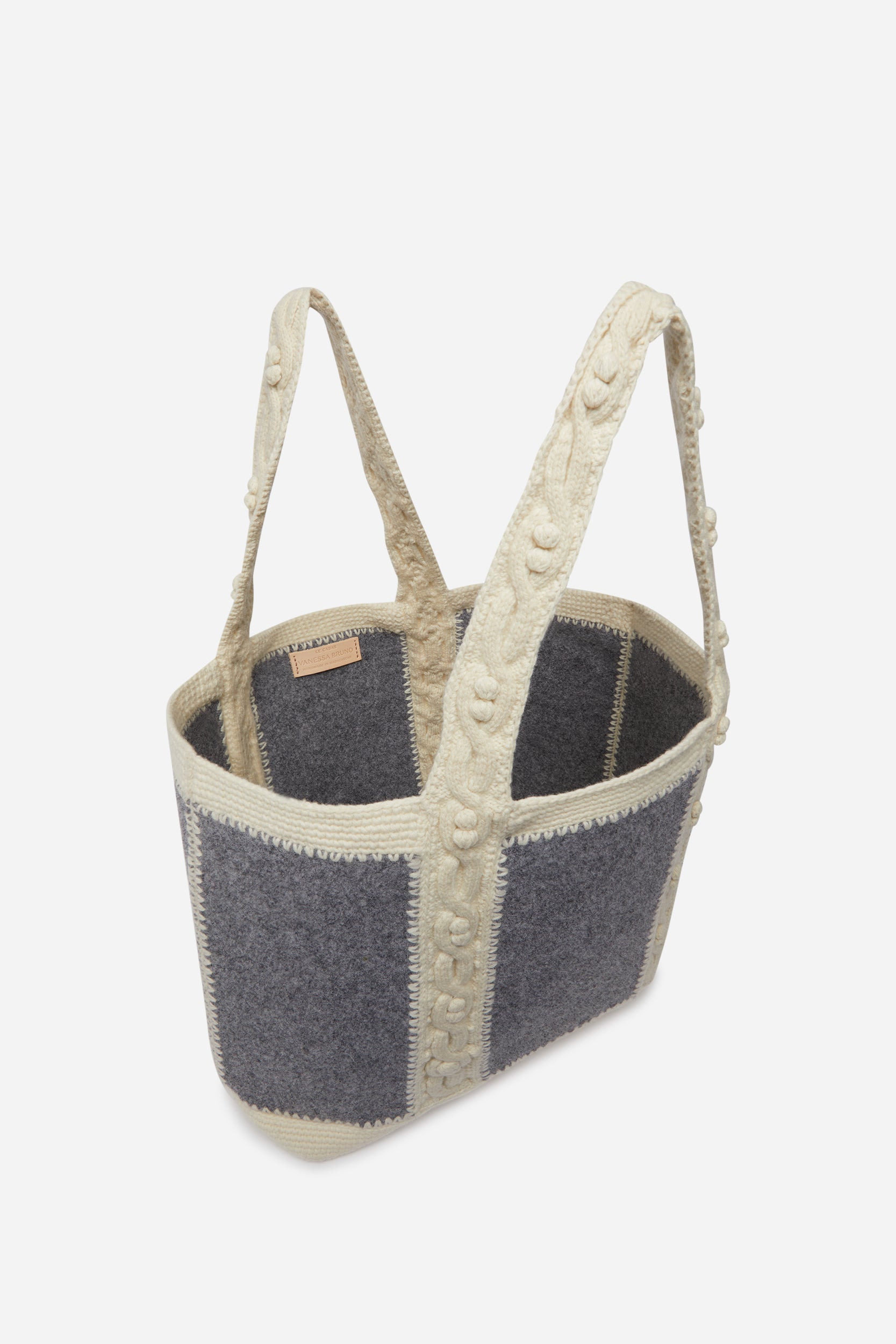 3 QTY NEW // GRIS / Cabas L en Feutre - GRIS