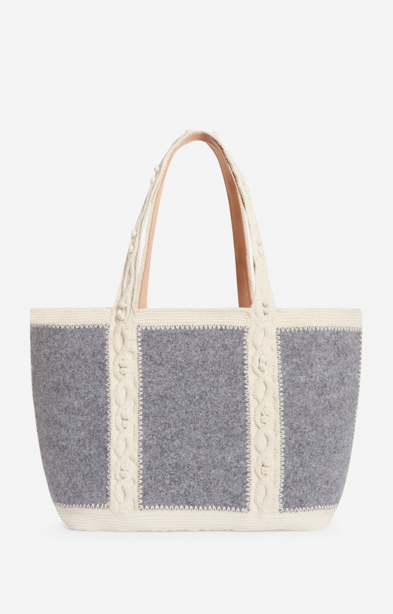 3 QTY NEW // GRIS / Cabas L en Feutre - GRIS