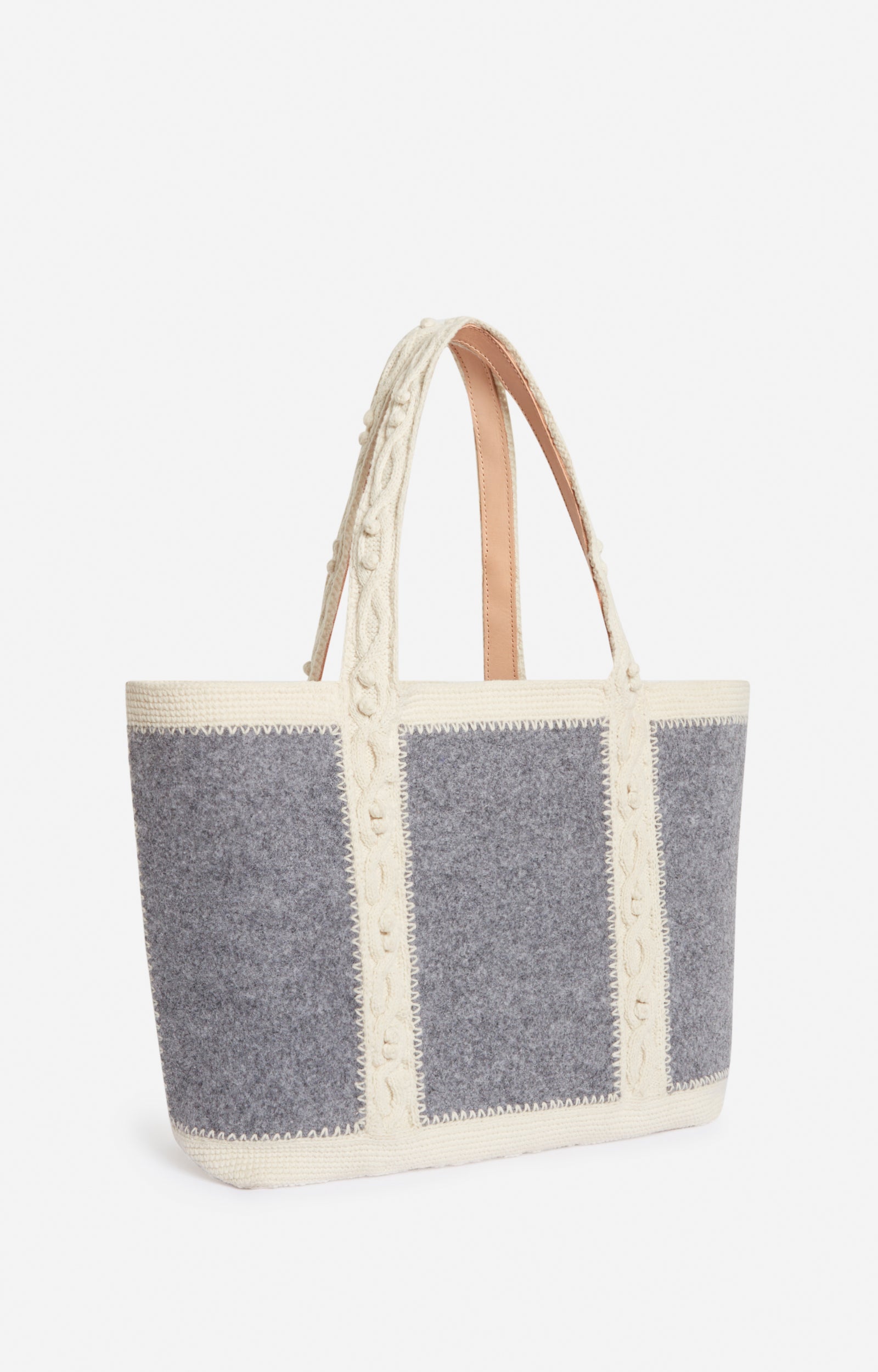 3 QTY NEW // GRIS / Cabas L en Feutre - GRIS