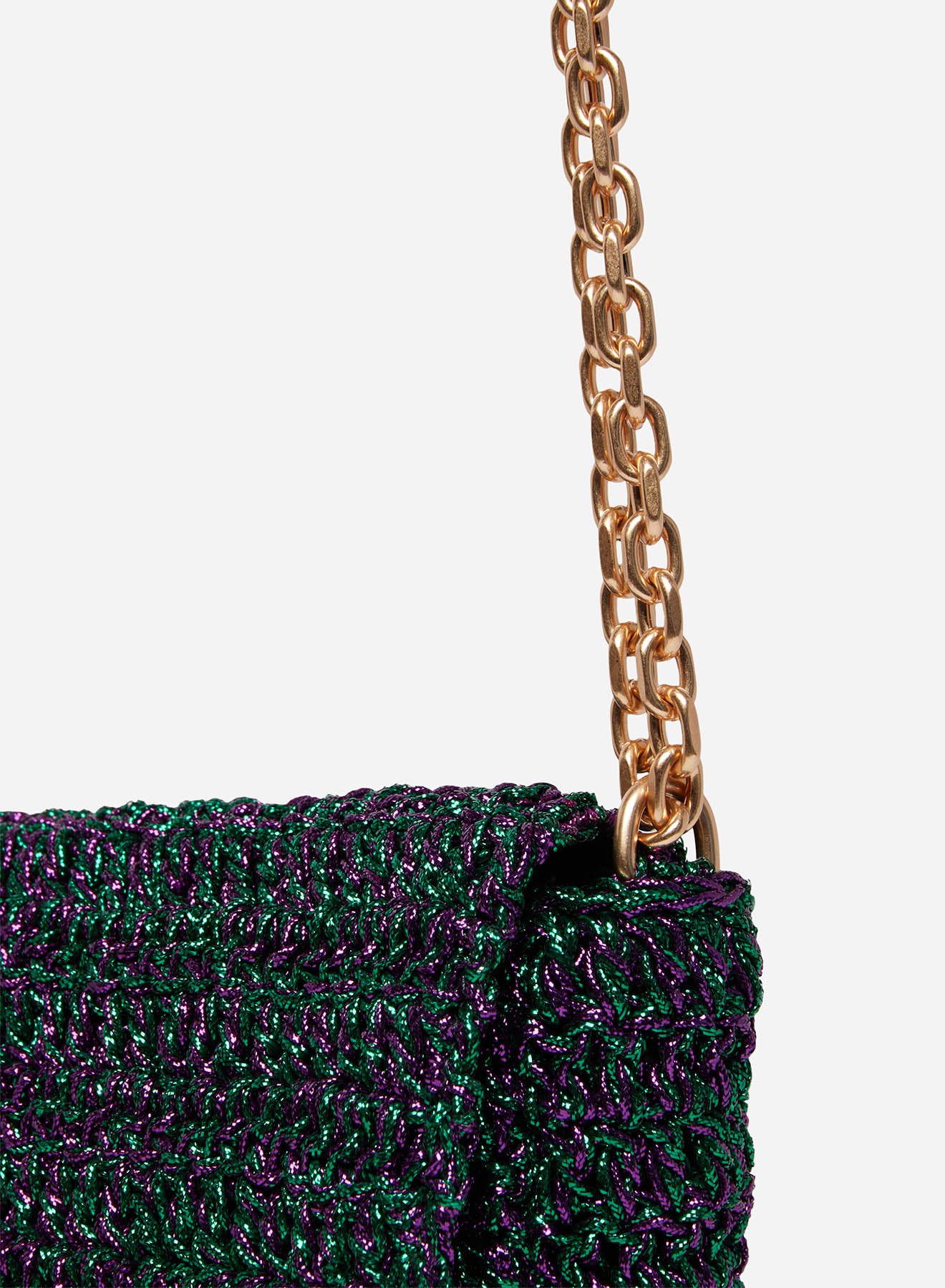 1 QTY NEW // VIOLET/VERT / Sac Nano Moon en Lurex - VIOLET/VERT
