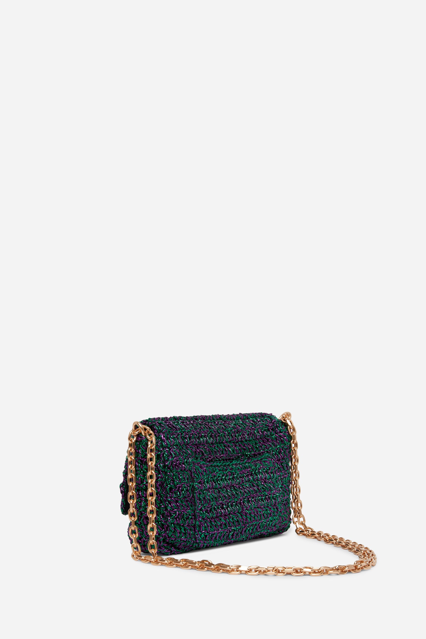 1 QTY NEW // VIOLET/VERT / Sac Nano Moon en Lurex - VIOLET/VERT