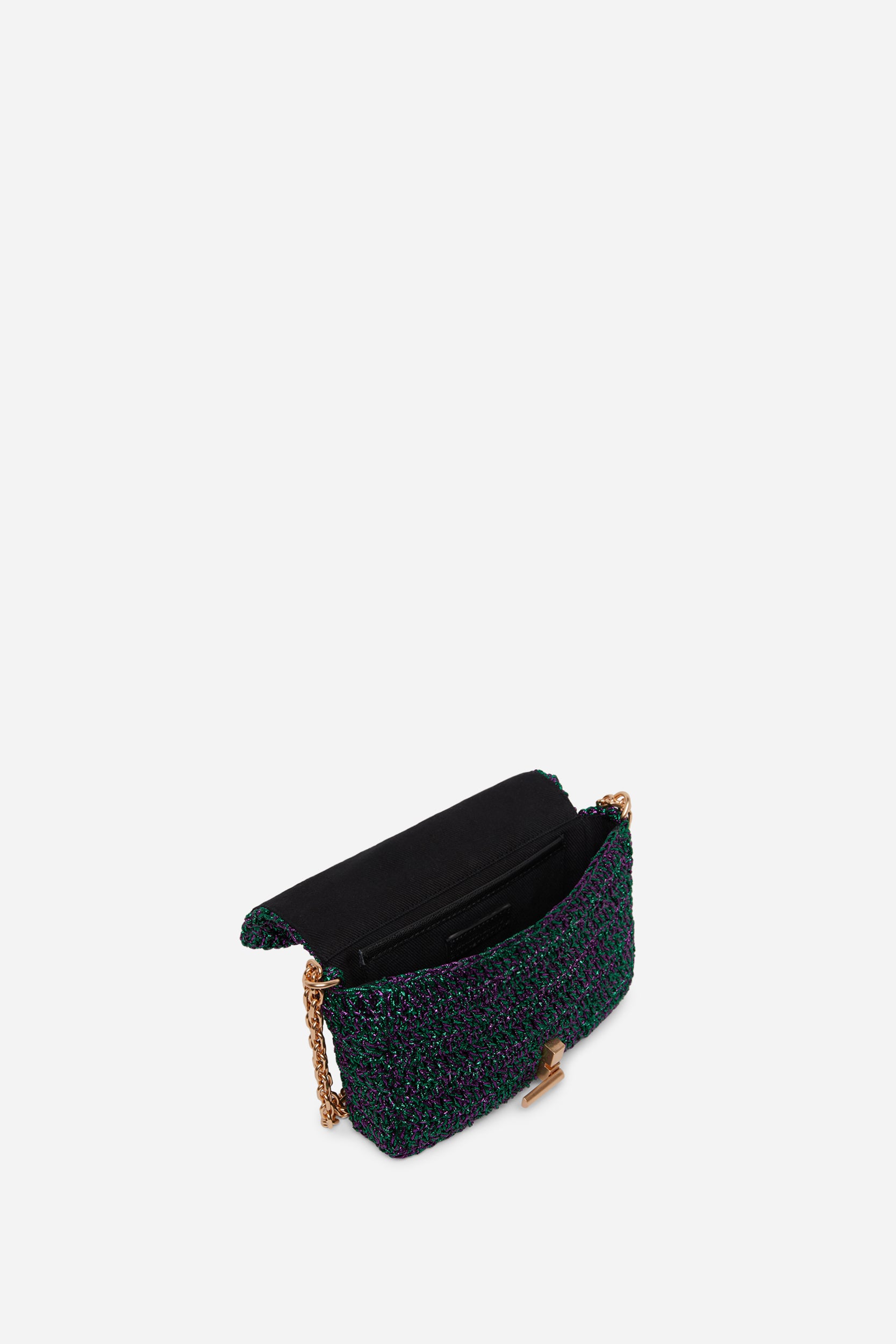 1 QTY NEW // VIOLET/VERT / Sac Nano Moon en Lurex - VIOLET/VERT
