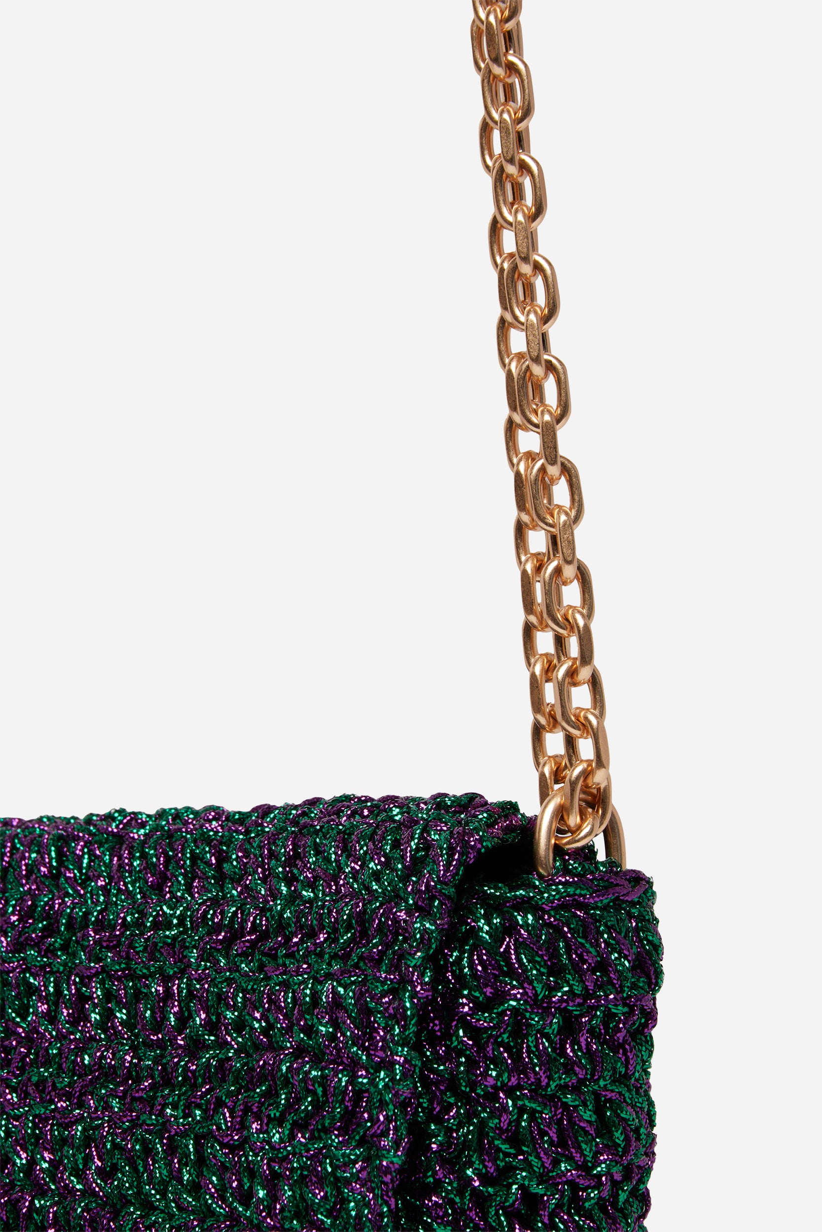 1 QTY NEW // VIOLET/VERT / Sac Nano Moon en Lurex - VIOLET/VERT
