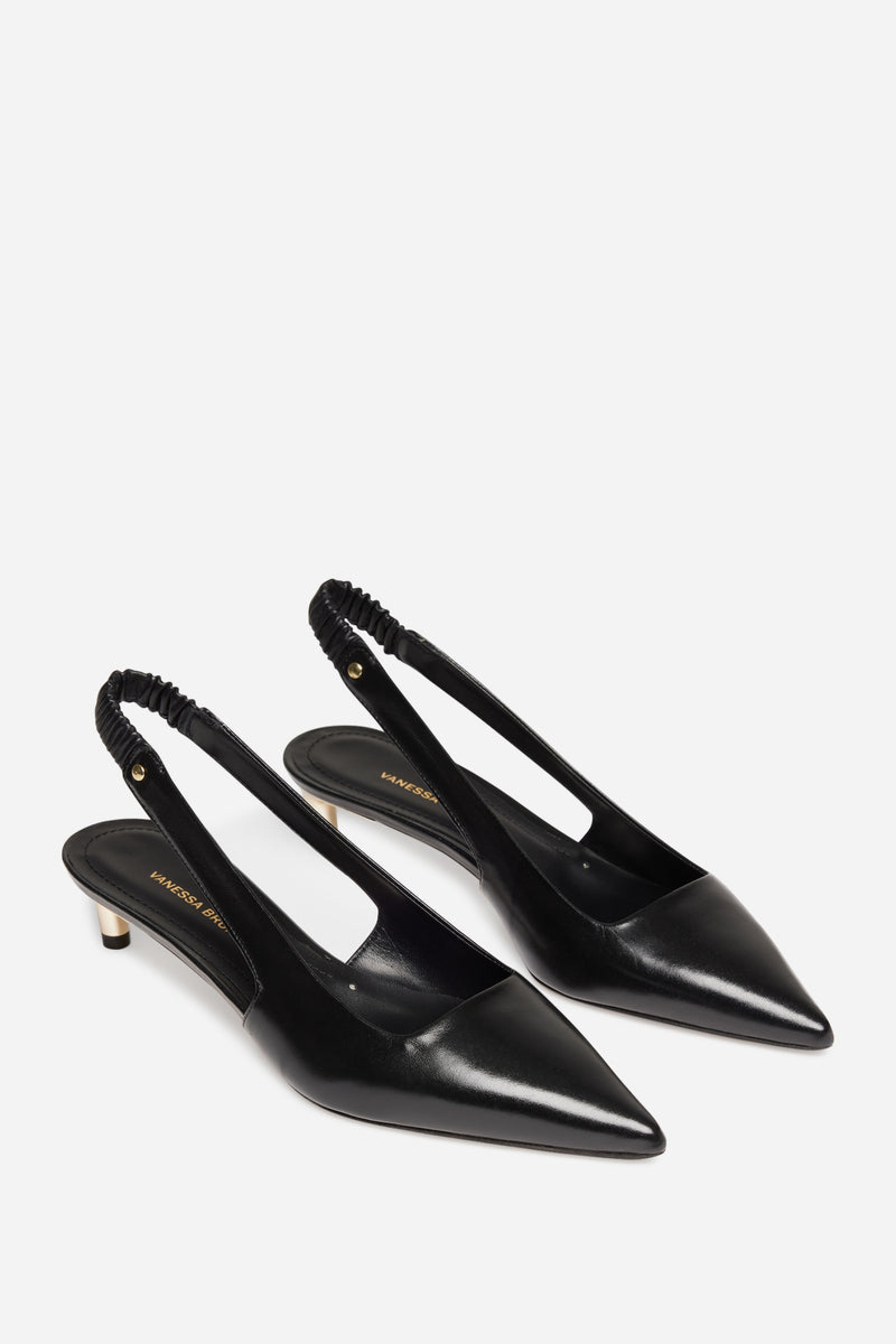 Size 35 leather court shoes - Black