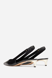 Size 35 leather court shoes - Black