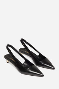 Size 35 leather court shoes - Black