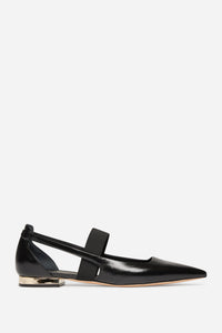 45 QTY NEW // NOIR / Ballerines En Cuir - NOIR