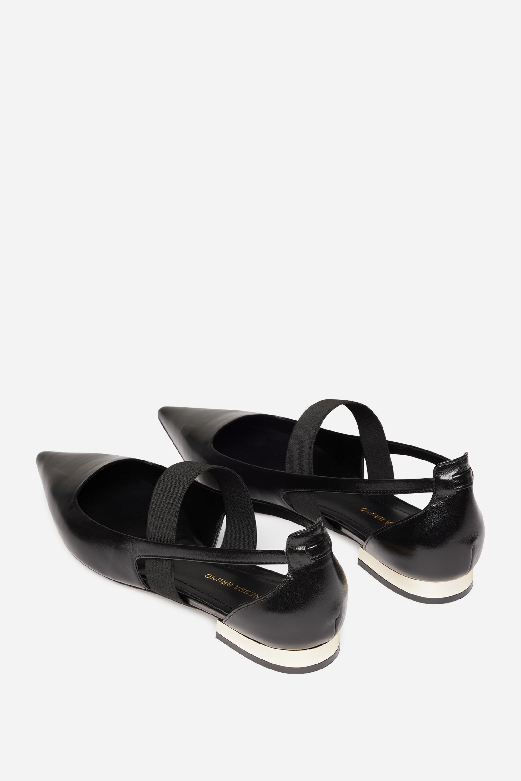 45 QTY NEW // NOIR / Ballerines En Cuir - NOIR