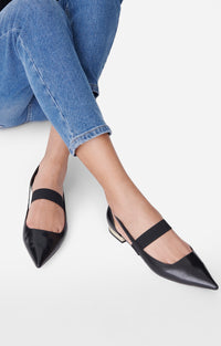 45 QTY NEW // NOIR / Ballerines En Cuir - NOIR