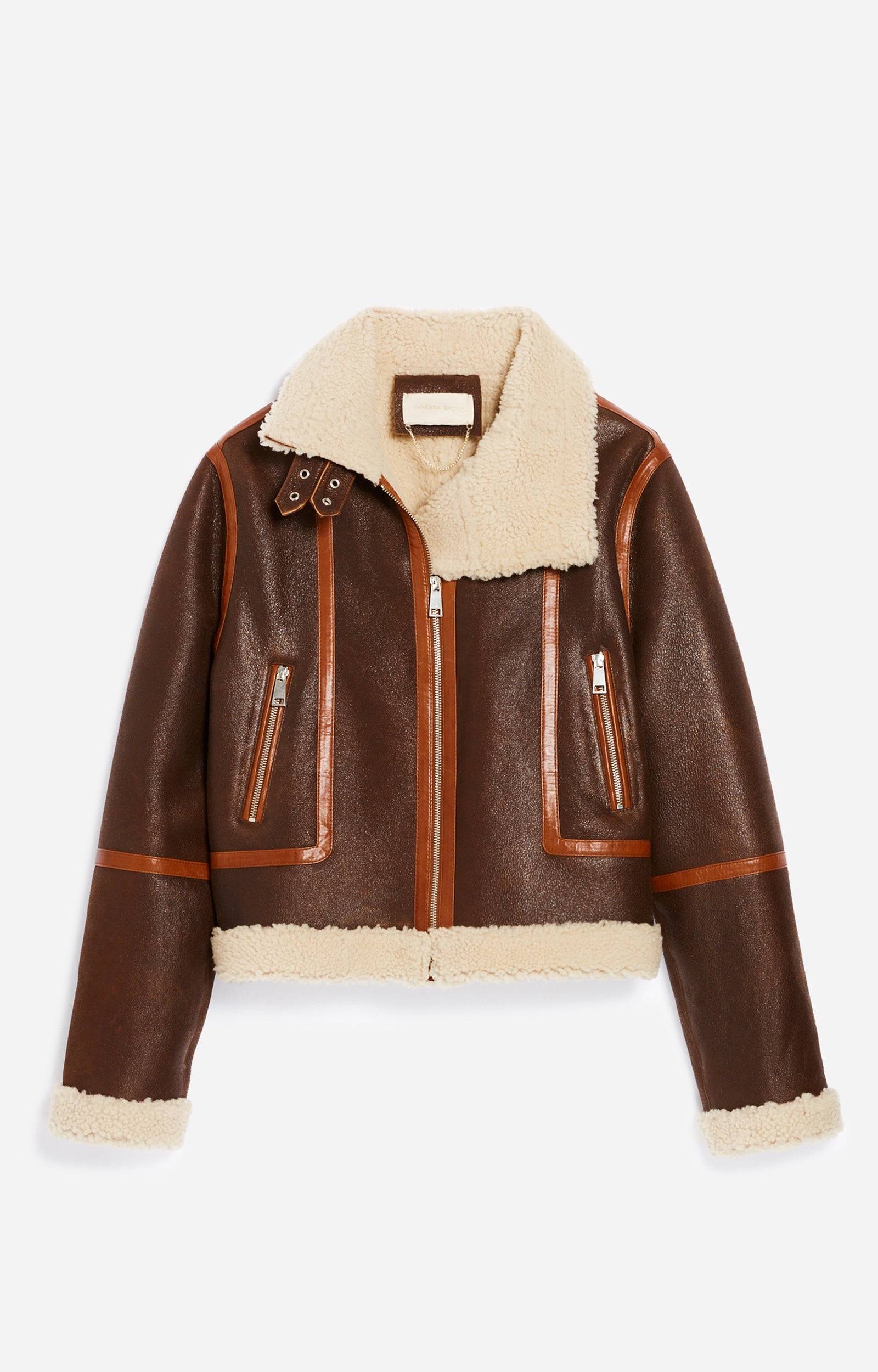 Blouson Bema en cuir - Marron