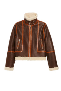 Blouson Bema en cuir - Marron
