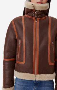 Blouson Bema en cuir - Marron