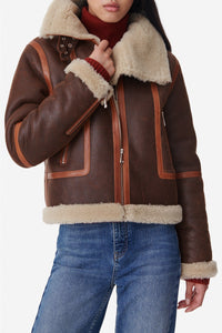 Blouson Bema en cuir - Marron