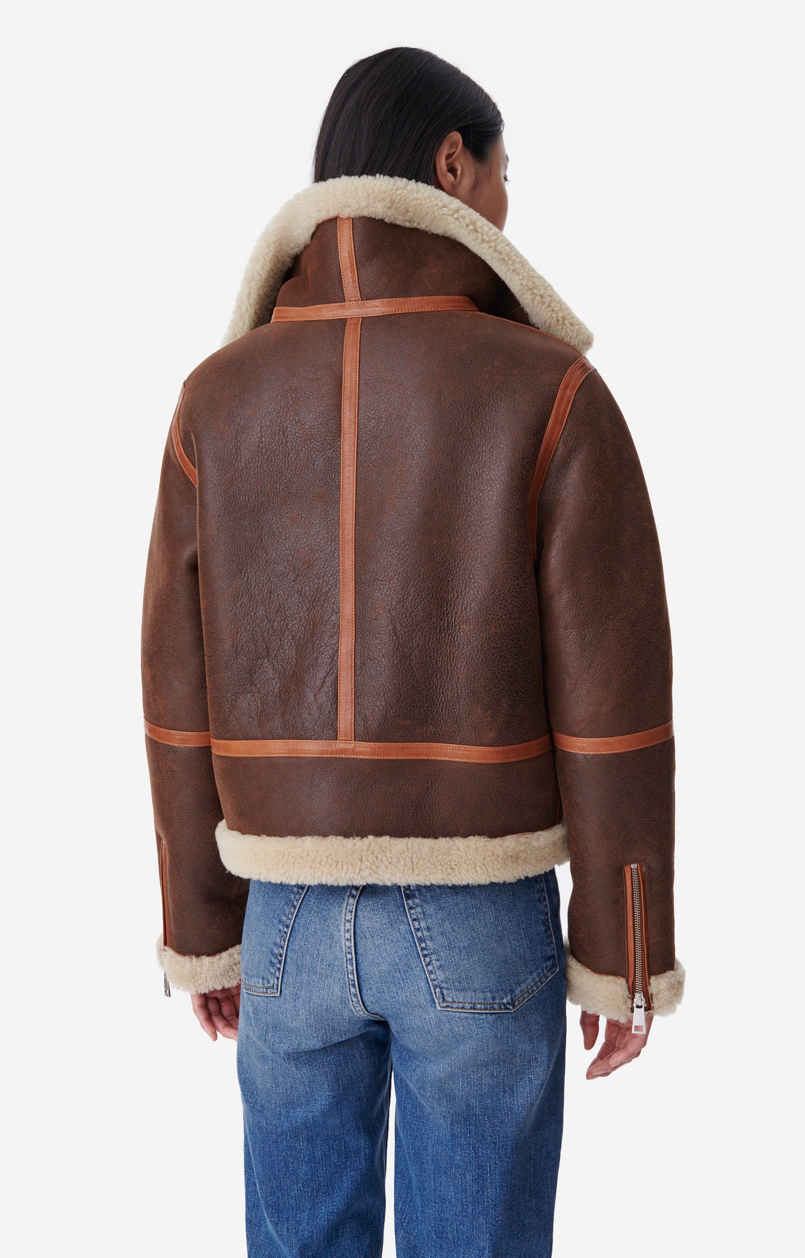 Blouson Bema en cuir - Marron