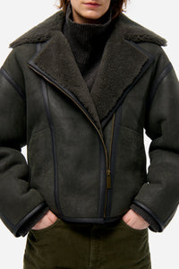 Manteau Boris en cuir - Kaki