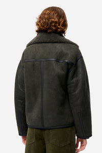 Manteau Boris en cuir - Kaki