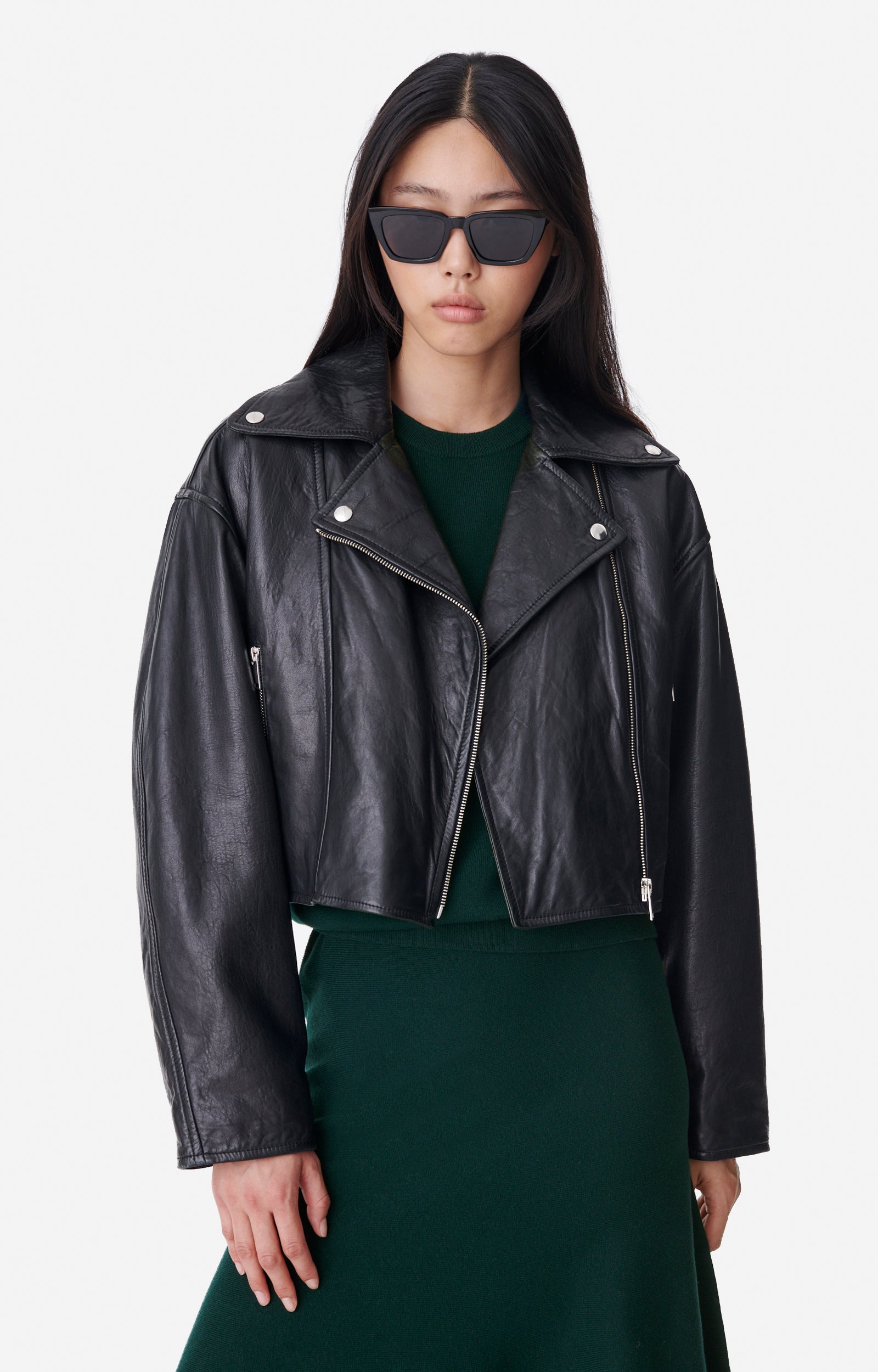 17 QTY NEW // NOIR / Veste en cuir Bless - NOIR