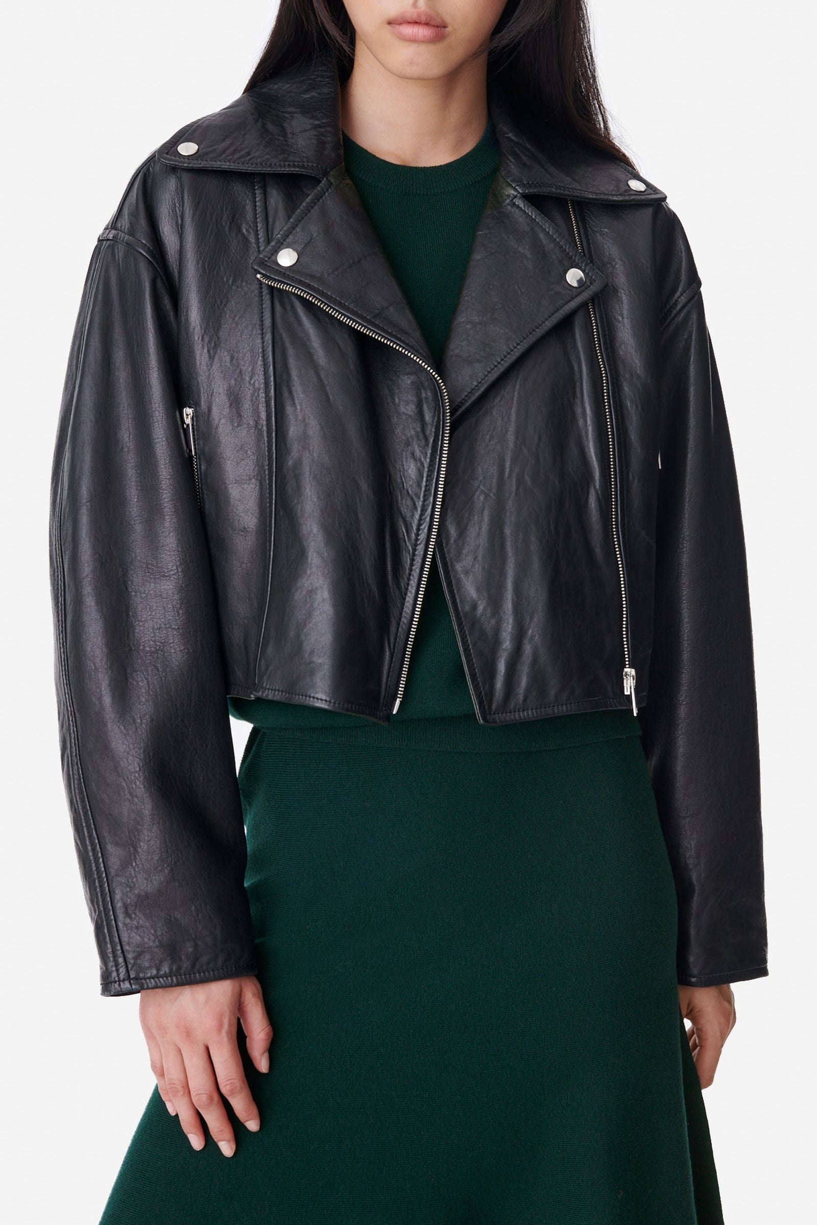 Veste en cuir - Noir