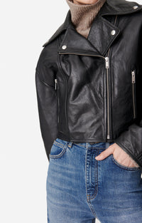 17 QTY NEW // NOIR / Veste en cuir Bless - NOIR