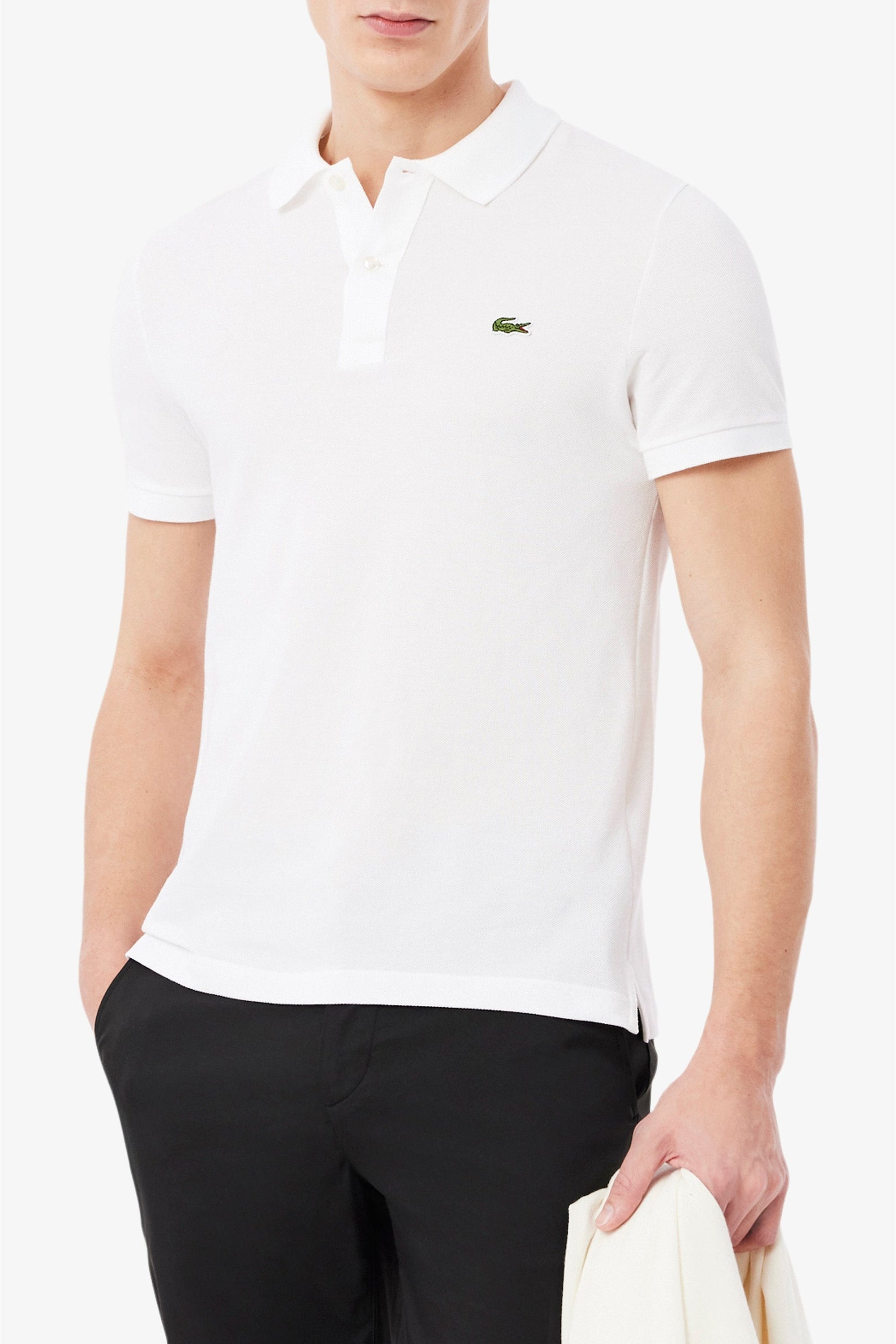Polo L.12.12 ajusté en petit piqué - Blanc