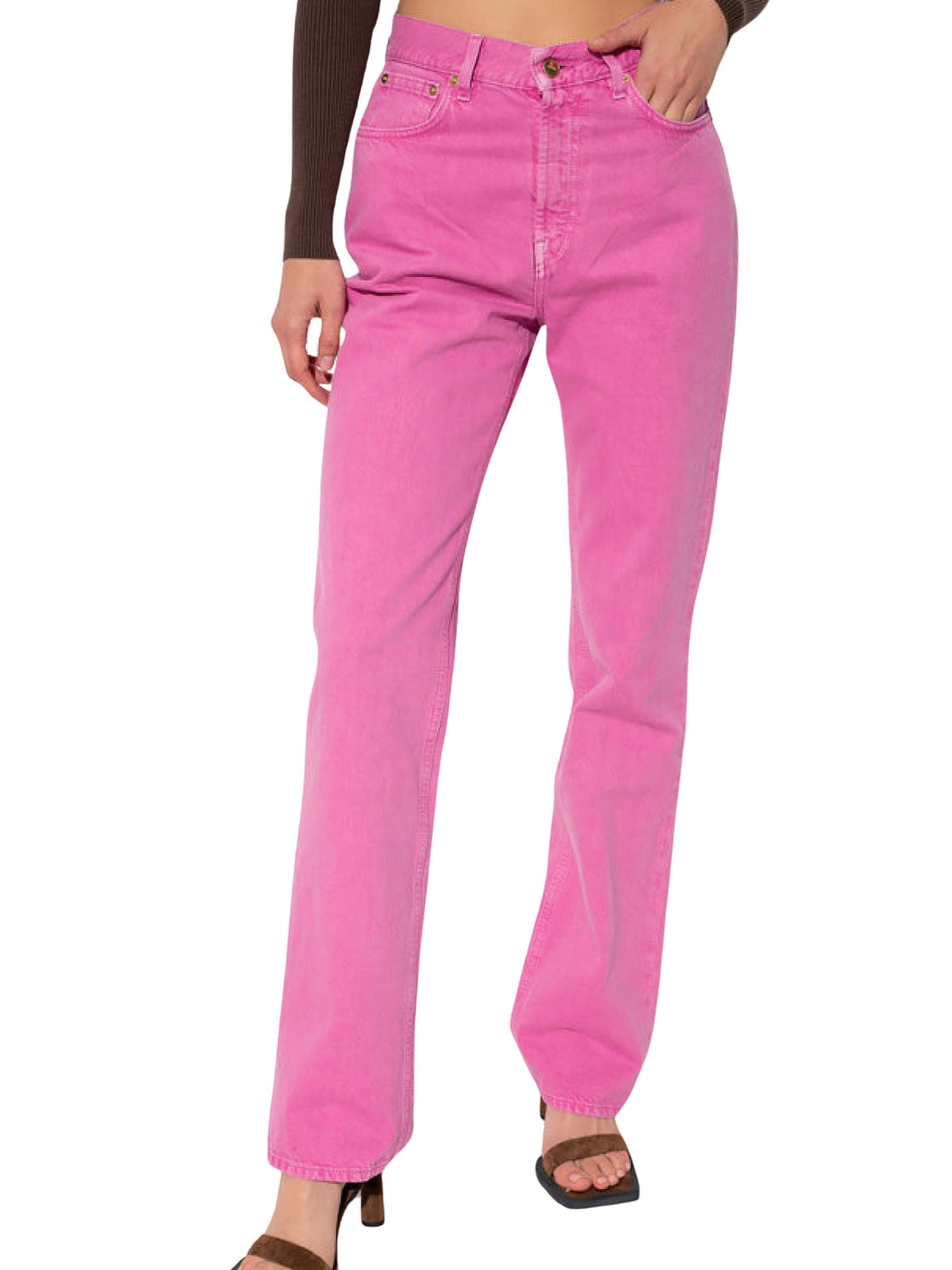 Pantalon évasé De-Nîmes en denim - Light Pink