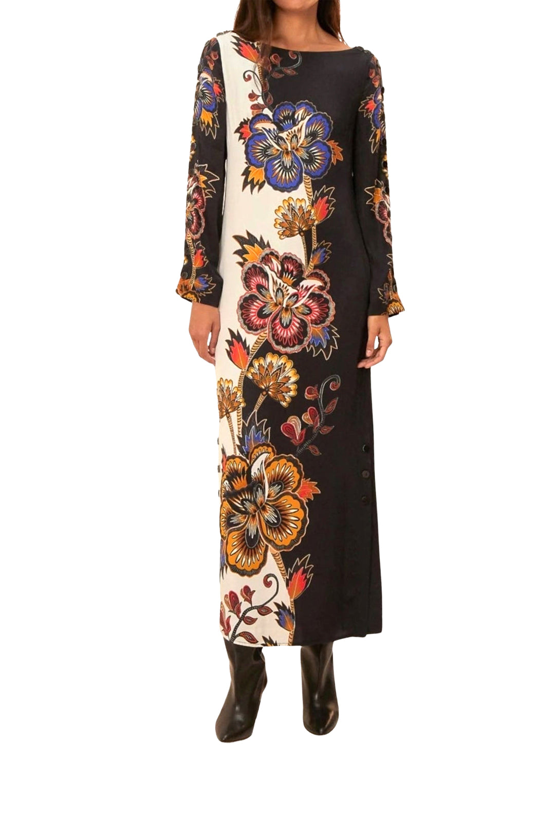 Floral maxi dress - Black