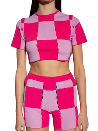 T-shirt court Gelato en maille - Multicolore Pink