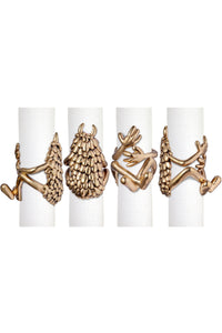 Lot de 4 ronds de serviette Haas Monster Ball en laiton - Gold