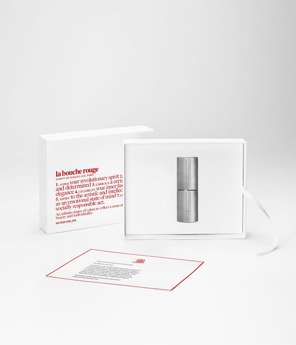 L'écrin en cuir rechargeable pour rouge à lèvres - Argent