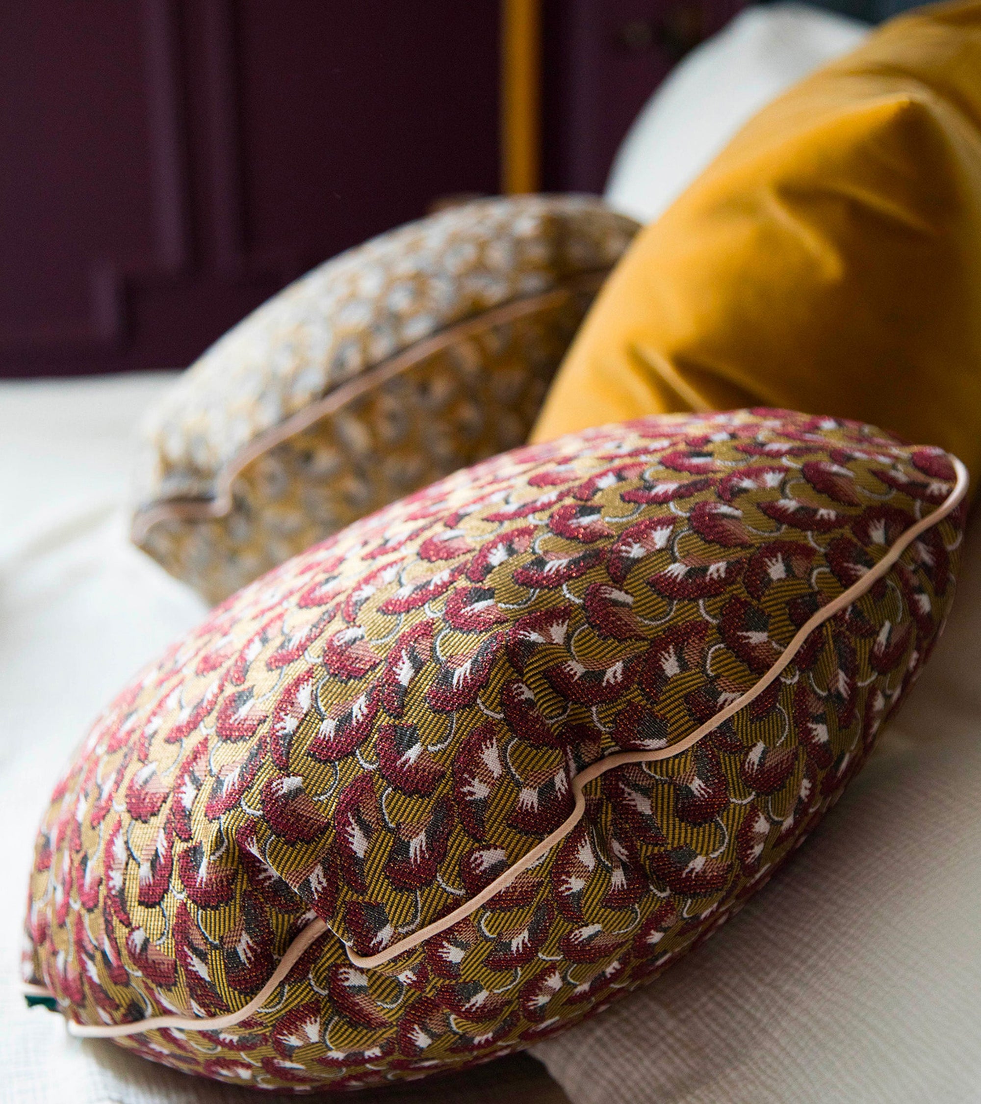 Coussin Bomboloni à motifs - Rouge et Doré