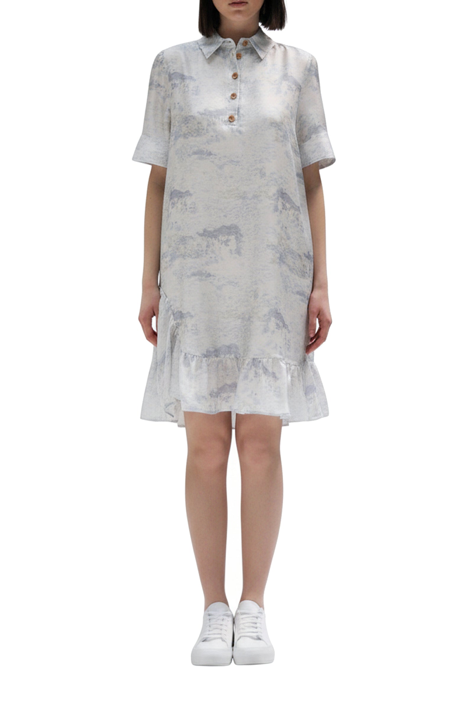 Robe Ridalia Idalia imprimée en soie - Ice