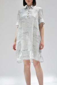 Robe Ridalia Idalia imprimée en soie - Ice